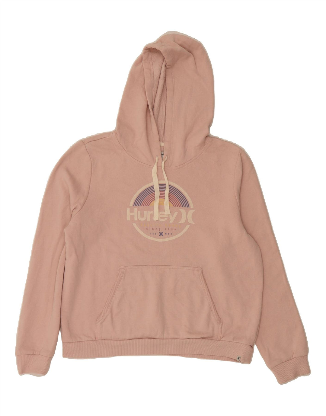 HURLEY Womens Graphic Hoodie Jumper UK 18 XL Pink Cotton Vintage Hurley and Second-Hand Hurley from Messina Hembry 