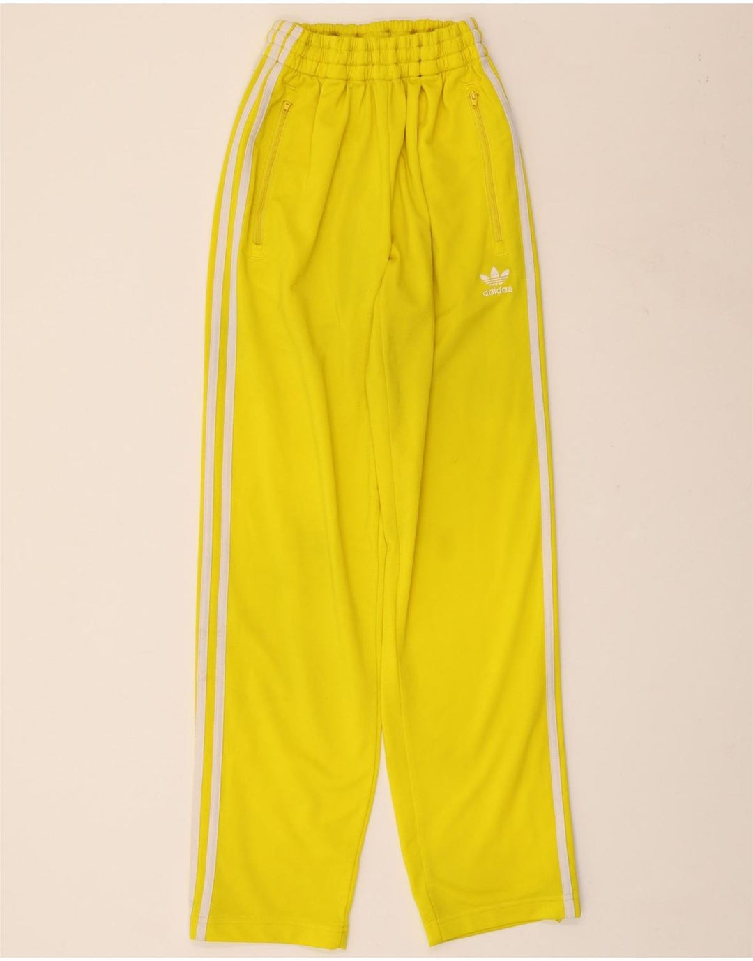 Calças de treino femininas ADIDAS UK 8 pequeno poliéster amarelo