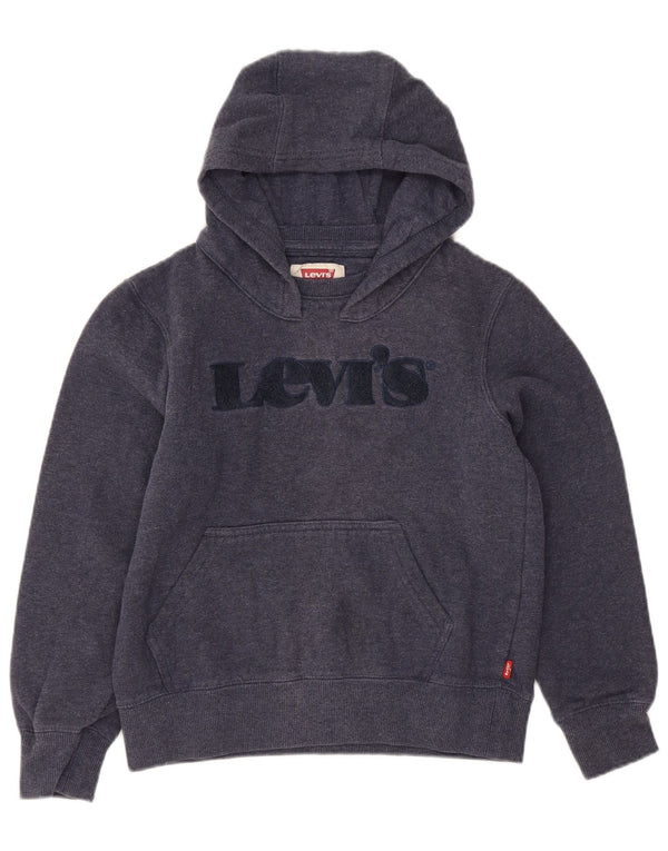 Suéter gráfico com capuz Levi's Boys 9-10 anos azul marinho algodão