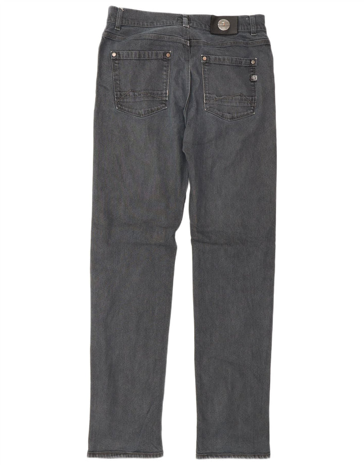 Trussardi Mens Straight Jeans W33 L34 Azul Marinho Algodão