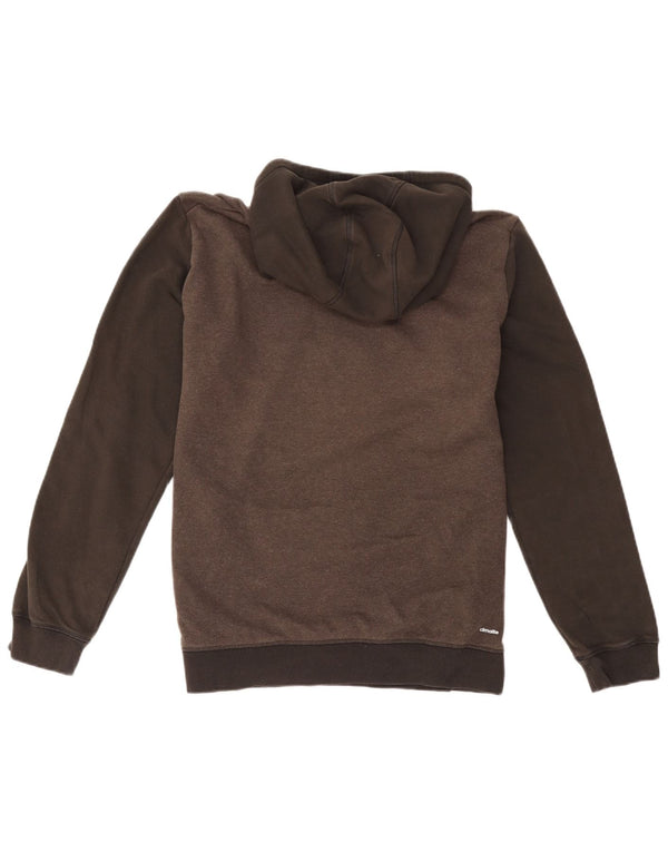 ADIDAS Mens Climalite Hoodie Jumper Grande Algodão Colorblock Marrom