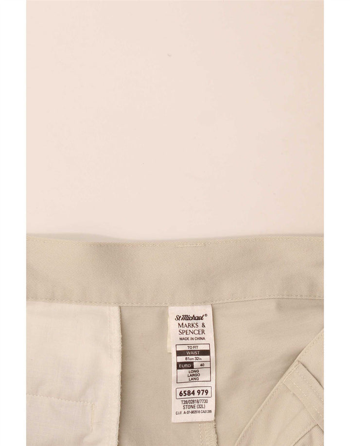 Shorts chino masculino Marks & Spencer W32 algodão bege médio
