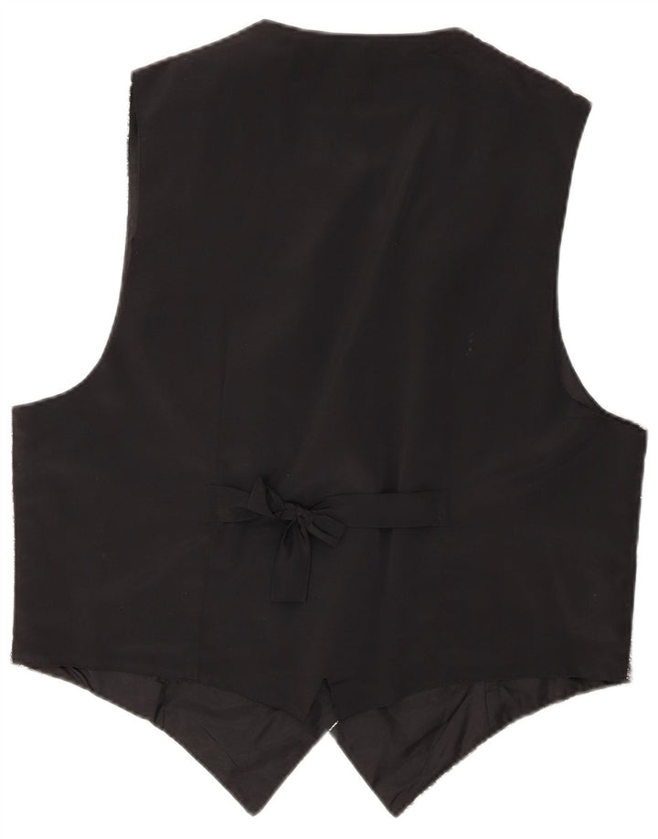 Colete feminino VINTAGE UK 18 XL preto floral poliéster