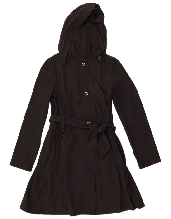 Trench coat feminino com capuz BENETTON IT 42 poliéster preto médio