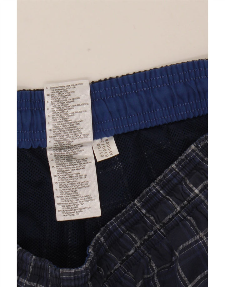Shorts de natação masculinos Adidas grande poliéster xadrez azul