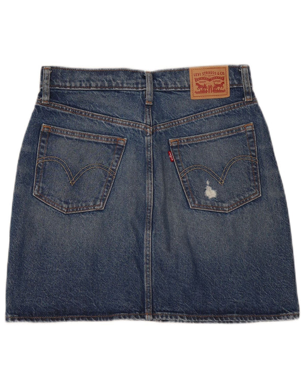 Saia jeans feminina Levi's W28 algodão azul médio
