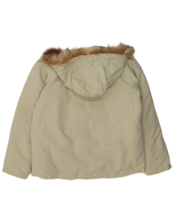 Jaqueta feminina acolchoada com capuz Woolrich UK 18 XL verde nylon