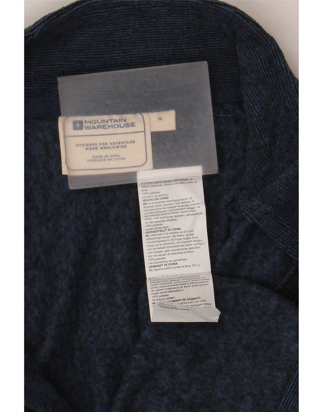 Moletom masculino Mountain Warehouse com zíper e gola alta azul marinho salpicado