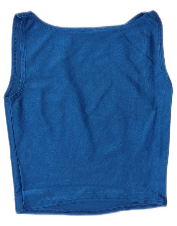 Top colete feminino vintage UK 4 XS azul