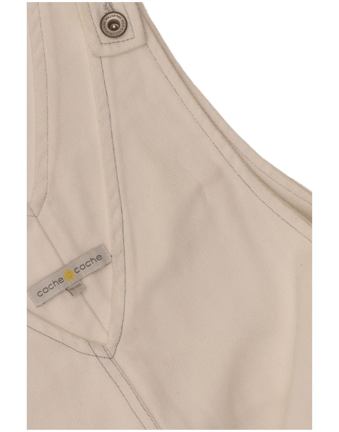 Cache Vestido feminino jeans avental UK 8 pequeno branco