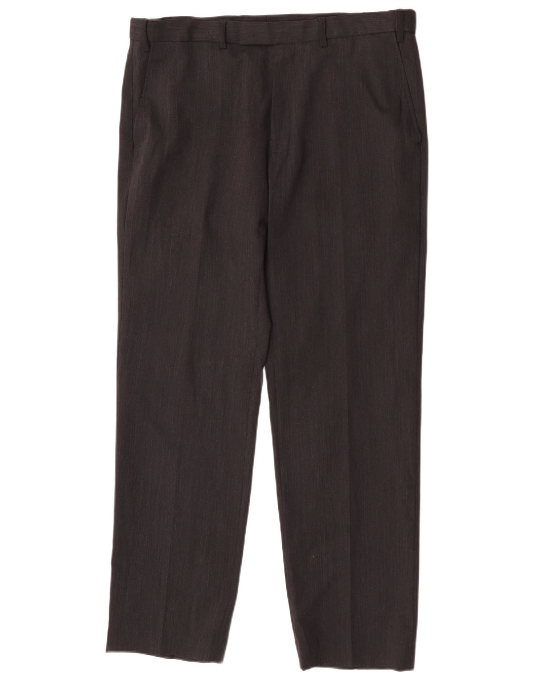 Calça masculina de ajuste regular Marks & Spencer W36 L31 lã cinza
