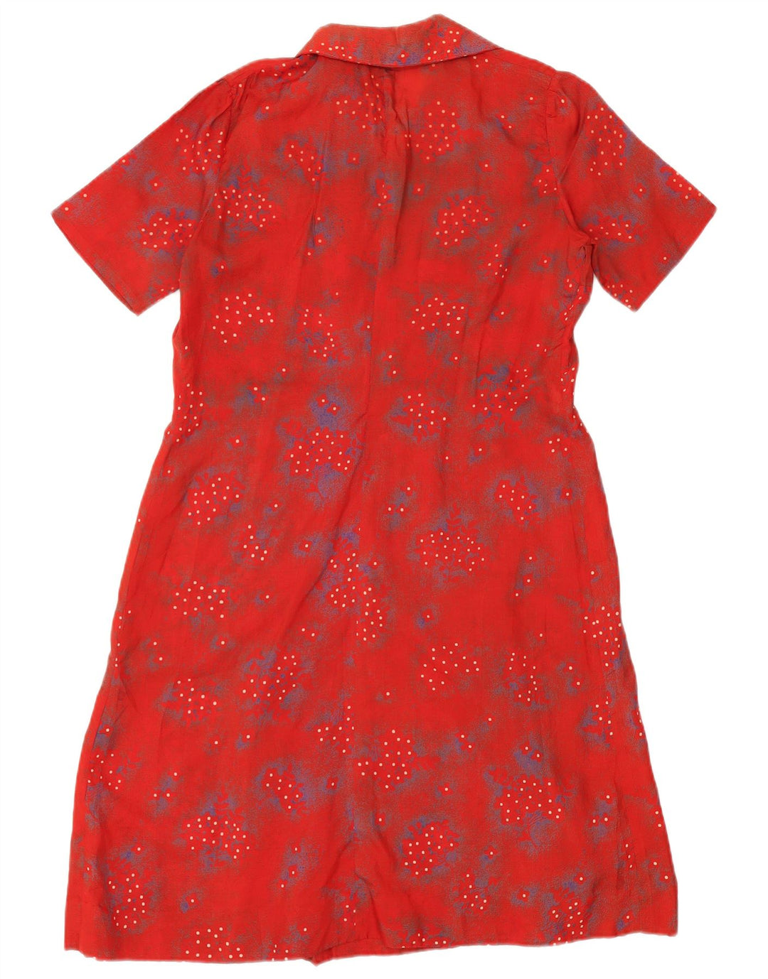 Vestido feminino vintage VINTAGE UK 14 grande floral vermelho