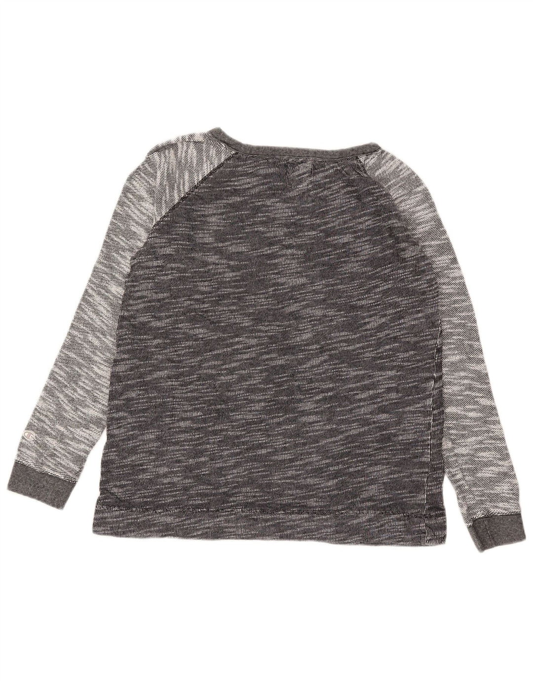 Champion moletom feminino jumper UK 14 algodão manchado cinza médio