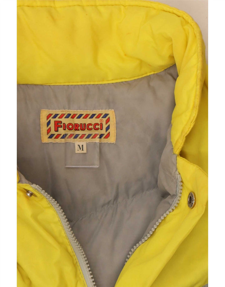 Jaqueta masculina acolchoada com capuz Fiorucci UK 38 cinza médio Colourblock Nylon