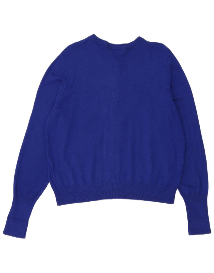 Suéter cardigã feminino Marks & Spencer UK 14 viscose azul médio