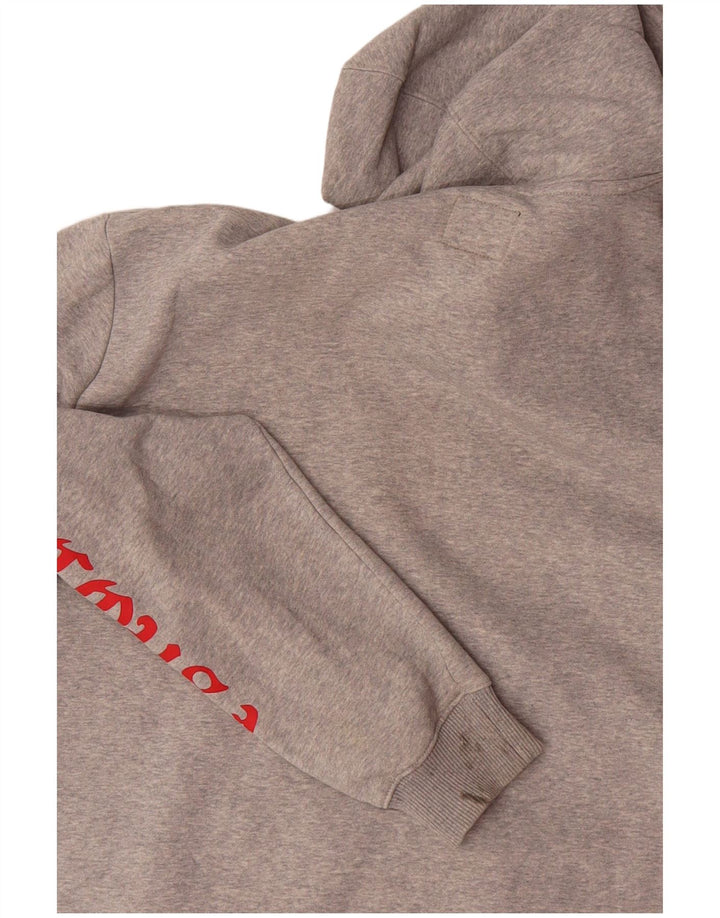 DC Mens Graphic Hoodie Jumper Algodão Cinza Médio