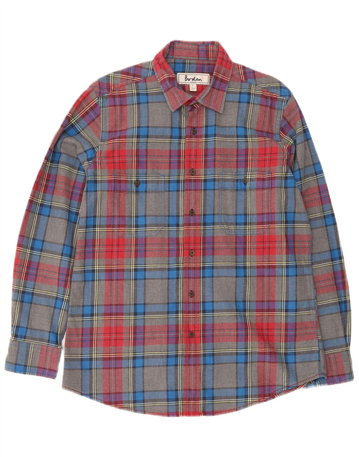 Camisa masculina de flanela Boden grande algodão xadrez multicolorido