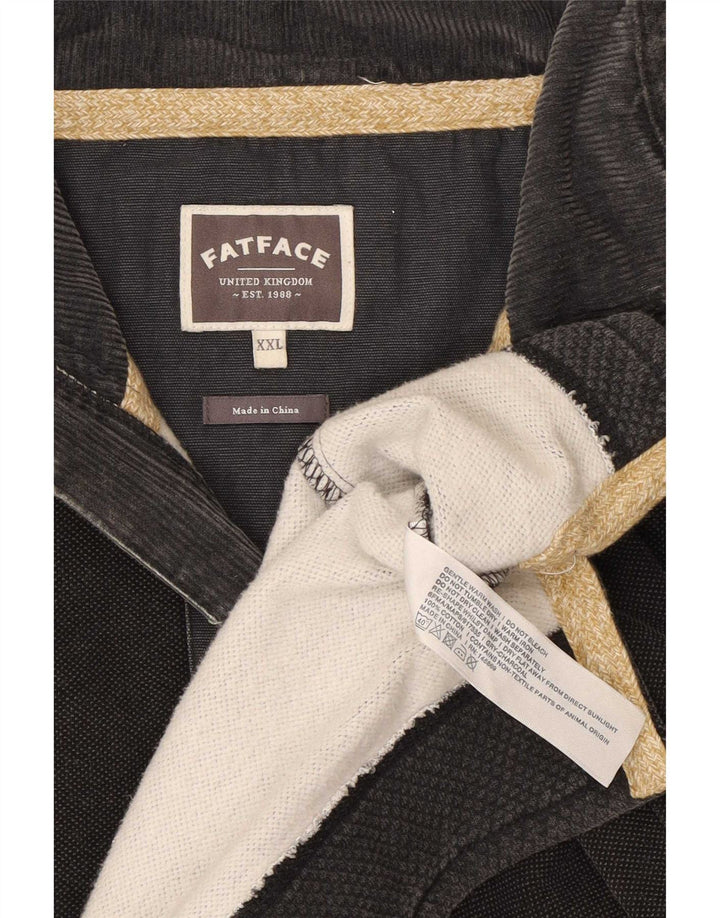 Moletom masculino Fat Face com zíper e pescoço 2XL algodão cinza