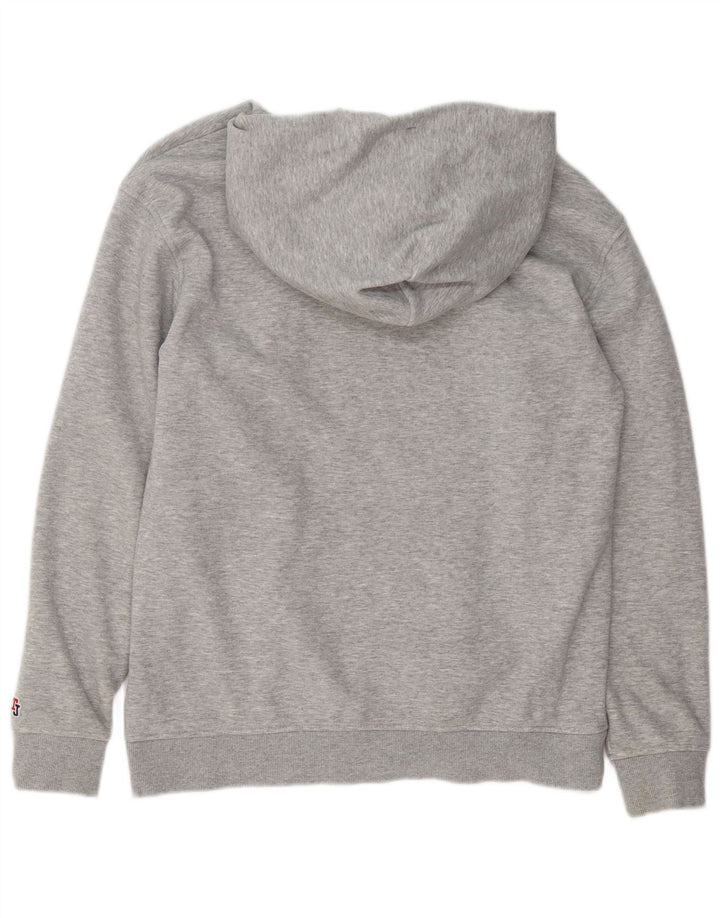 TOMMY HILFIGER Mens Hoodie Jumper Small Grey Cotton