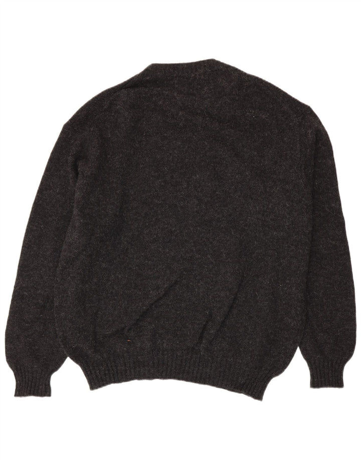 Suéter masculino Benetton com gola redonda XL cinza manchado