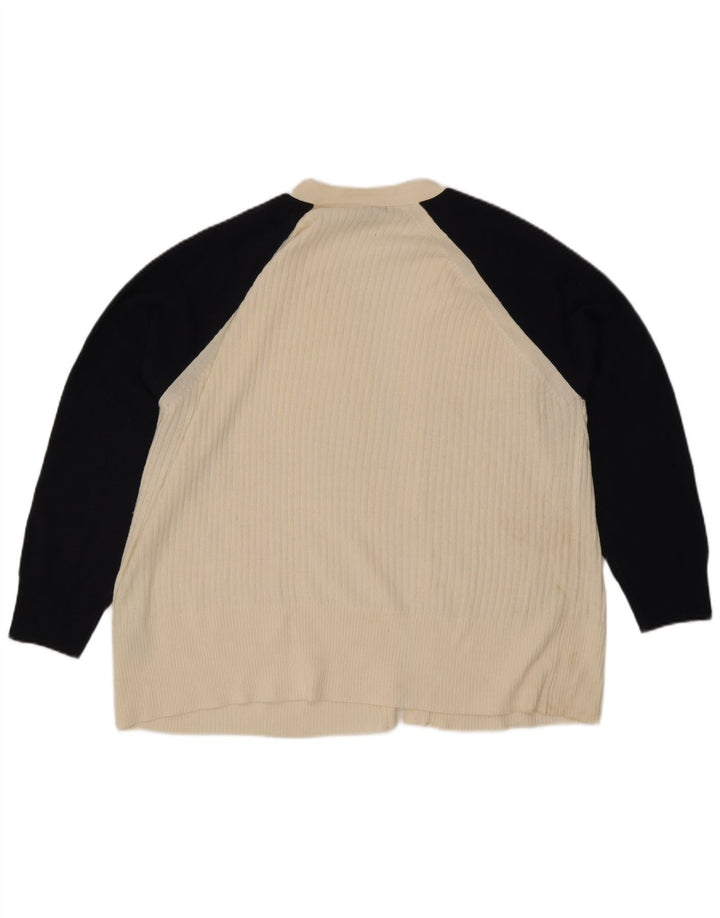 Suéter cardigã feminino oversized Marks & Spencer UK 18 XL branco