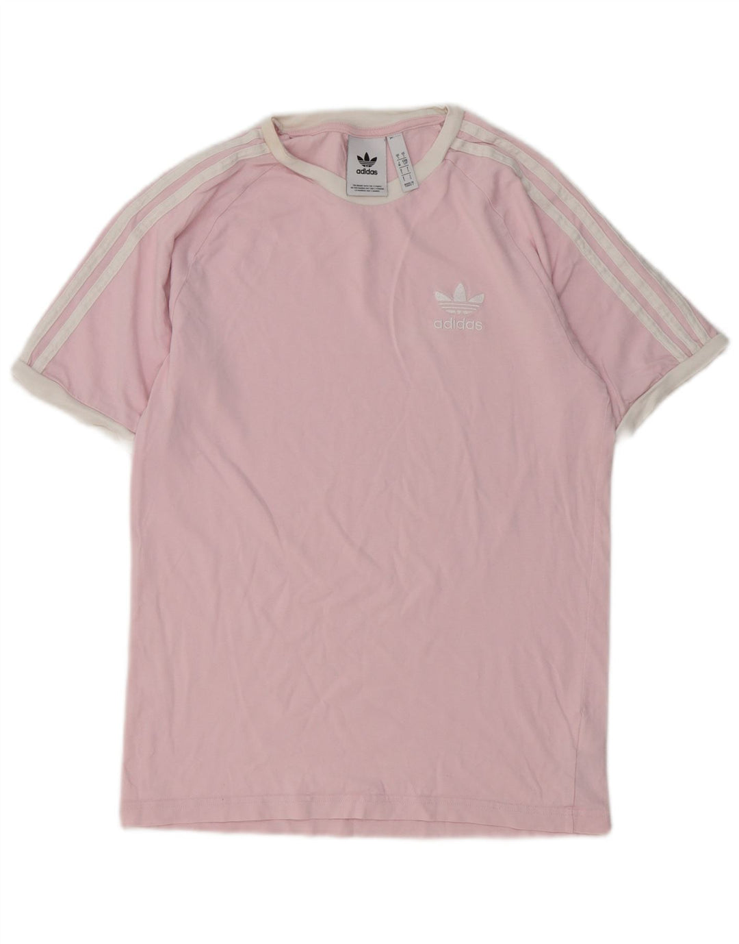 Adidas Mens T-Shirt Top Pequeno Algodão Rosa
