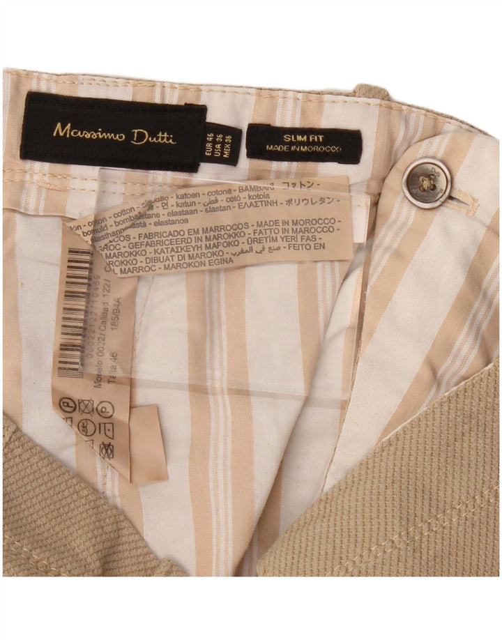 Calça Chino Masculina Slim Fit MASSIMO DUTTI EU 46 XL W36 L30 Algodão Bege