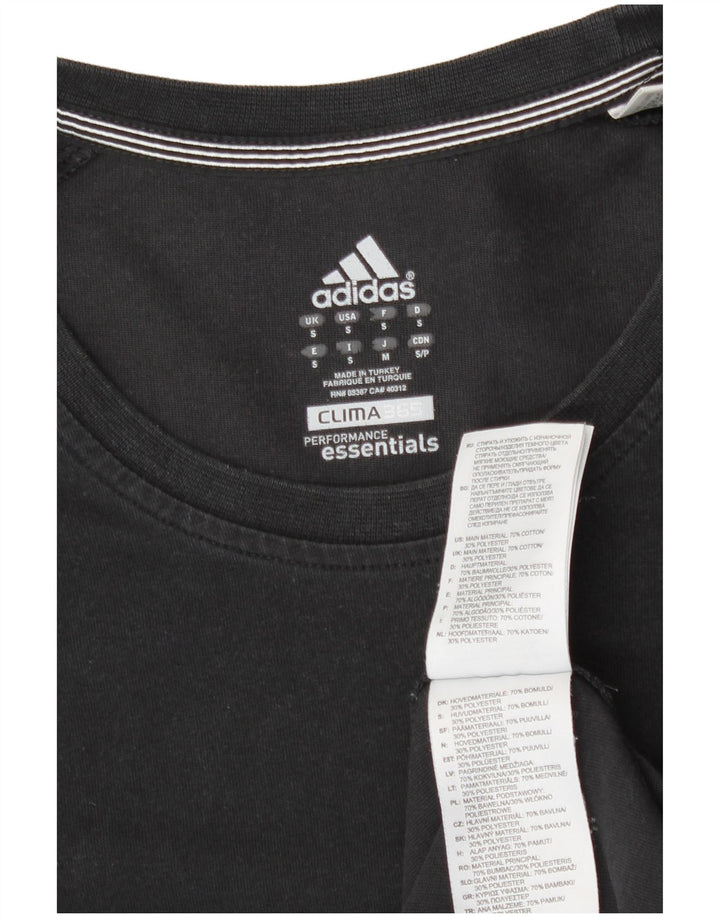 Adidas Mens Clima 365 Top Manga Longa Pequeno Algodão Preto