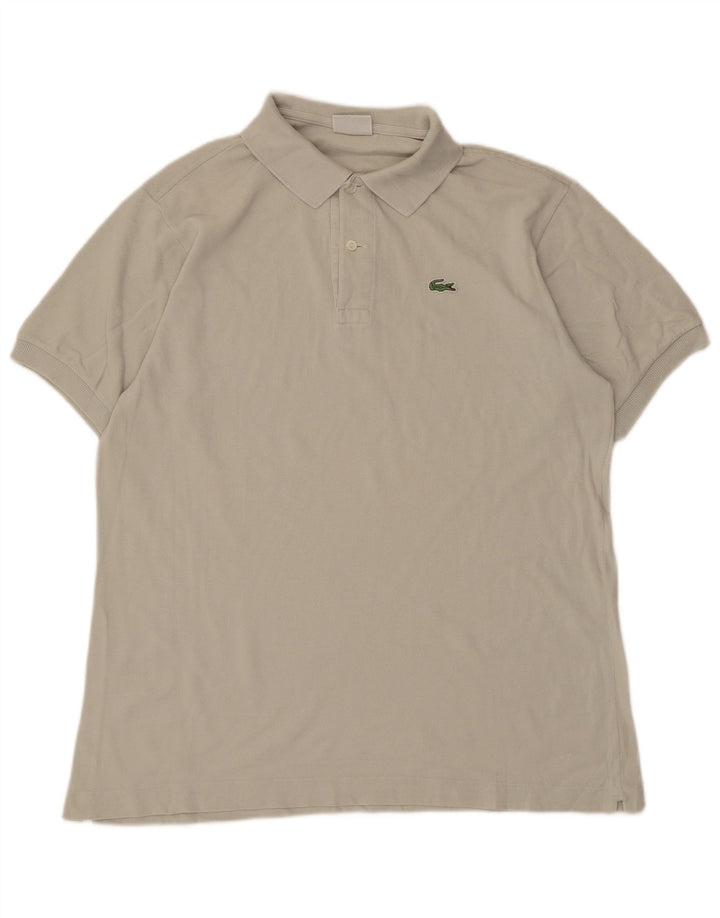 Camisa polo masculina Lacoste tamanho 5 grande algodão cinza