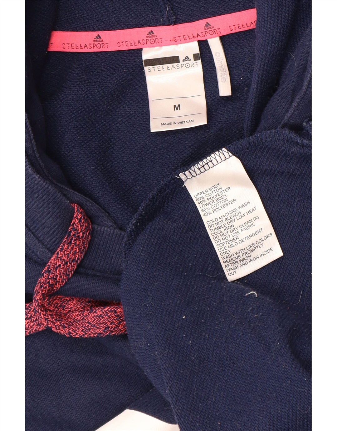 ADIDAS Womens Climalite Oversized Hoodie Jumper UK 12 Médio Azul Marinho