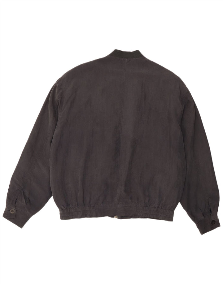Jaqueta bomber masculina vintage IT 48/50 Seda geométrica multicolorida média