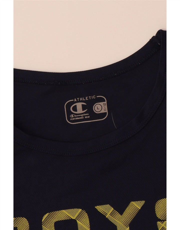 CHAMPION Boys Graphic Vest Top 11-12 Anos Grande Azul Marinho