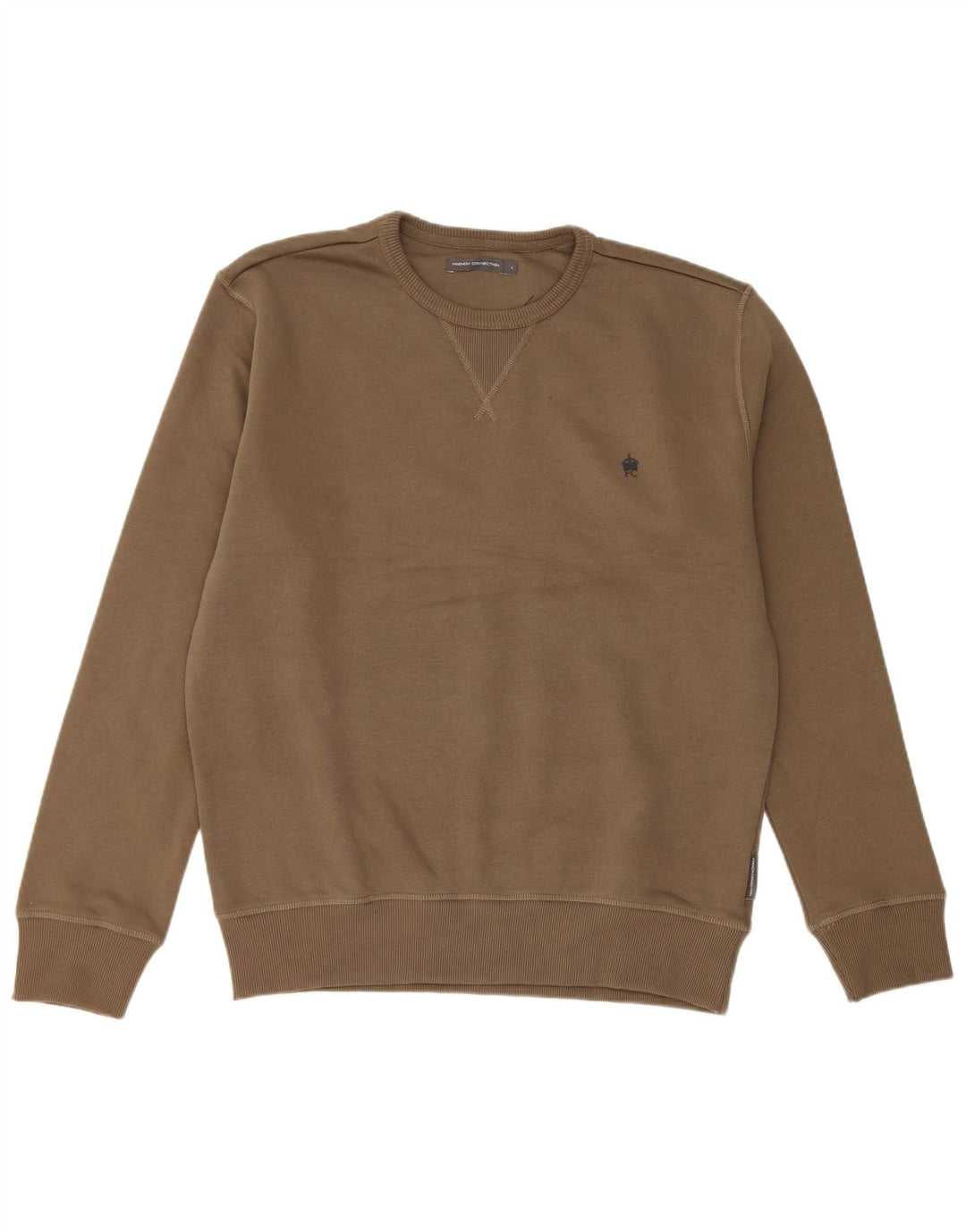 Moletom masculino French Connection Jumper grande algodão cáqui
