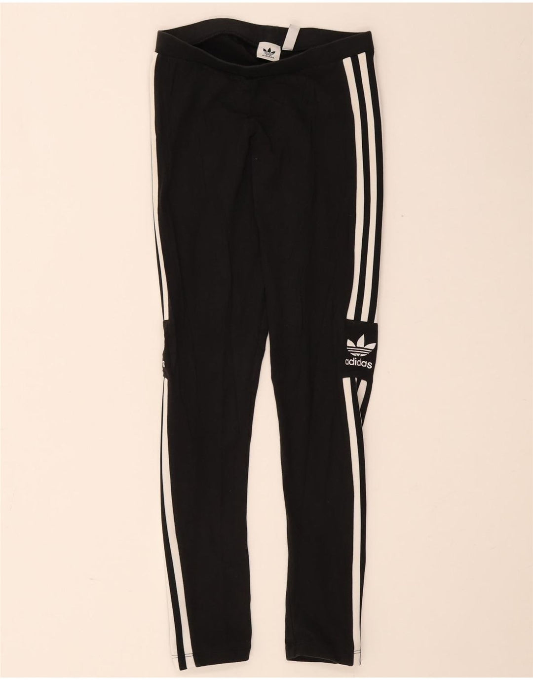 Leggings Adidas Femininas UK 10 Pequenas Algodão Preto