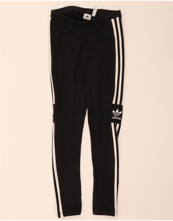 Leggings Adidas Femininas UK 10 Pequenas Algodão Preto