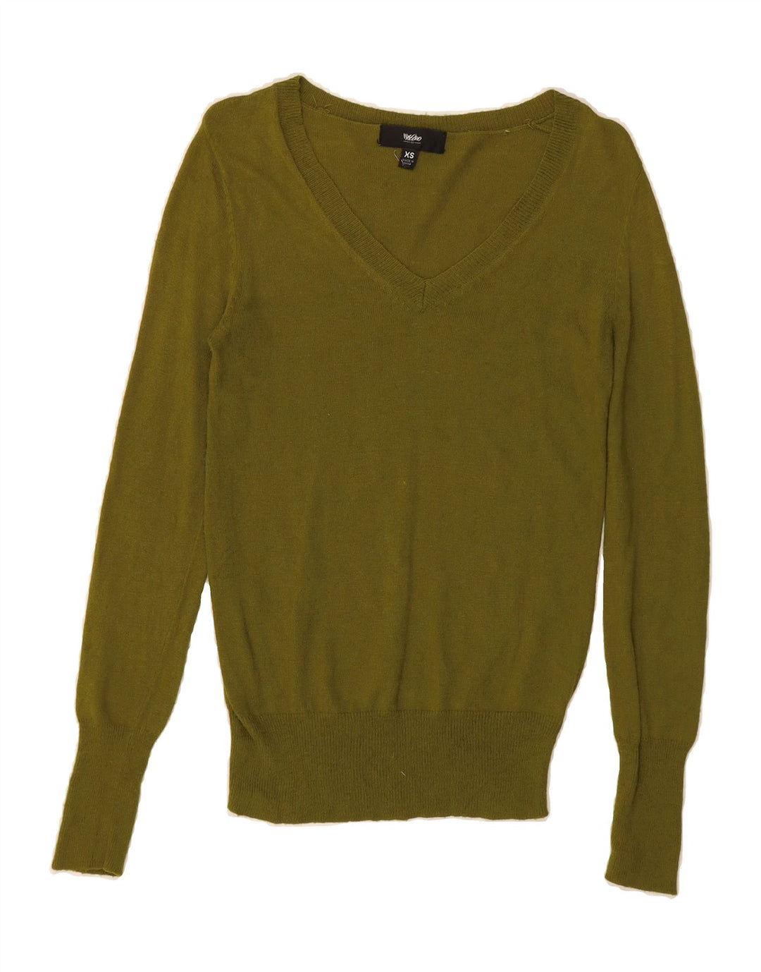 MOSSIMO Womens V-Neck Jumper Sweater UK 6 XS Green Nylon Vintage Mossimo and Second-Hand Mossimo from Messina Hembry 