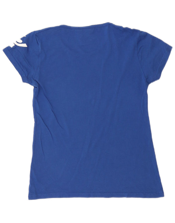 Camiseta feminina gráfica Freddy Top UK 12 algodão azul médio