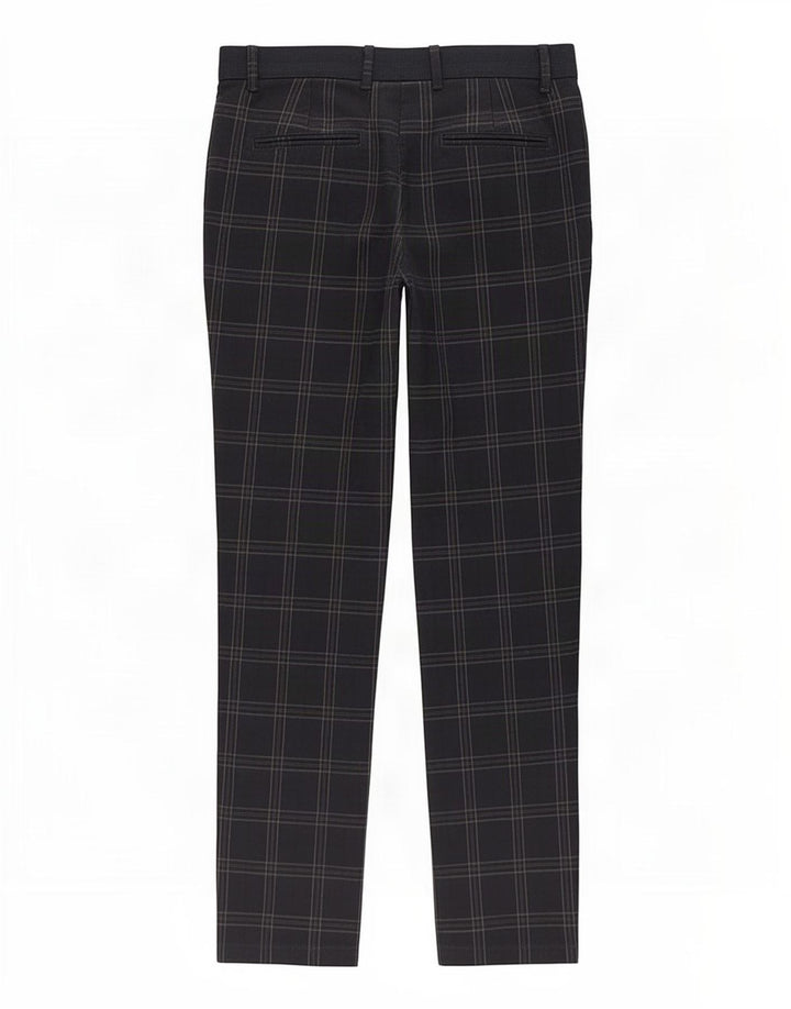 Zara Calça Chino Feminina Slim Médio W31 L29 Poliéster Xadrez Azul Marinho