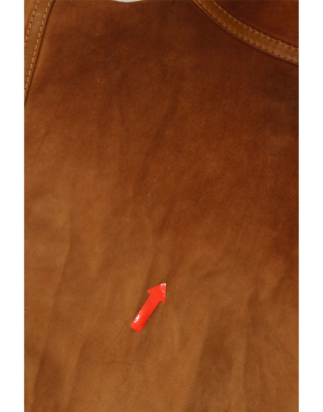 Jaqueta feminina vintage de shearling de grandes dimensões IT 46 couro marrom grande