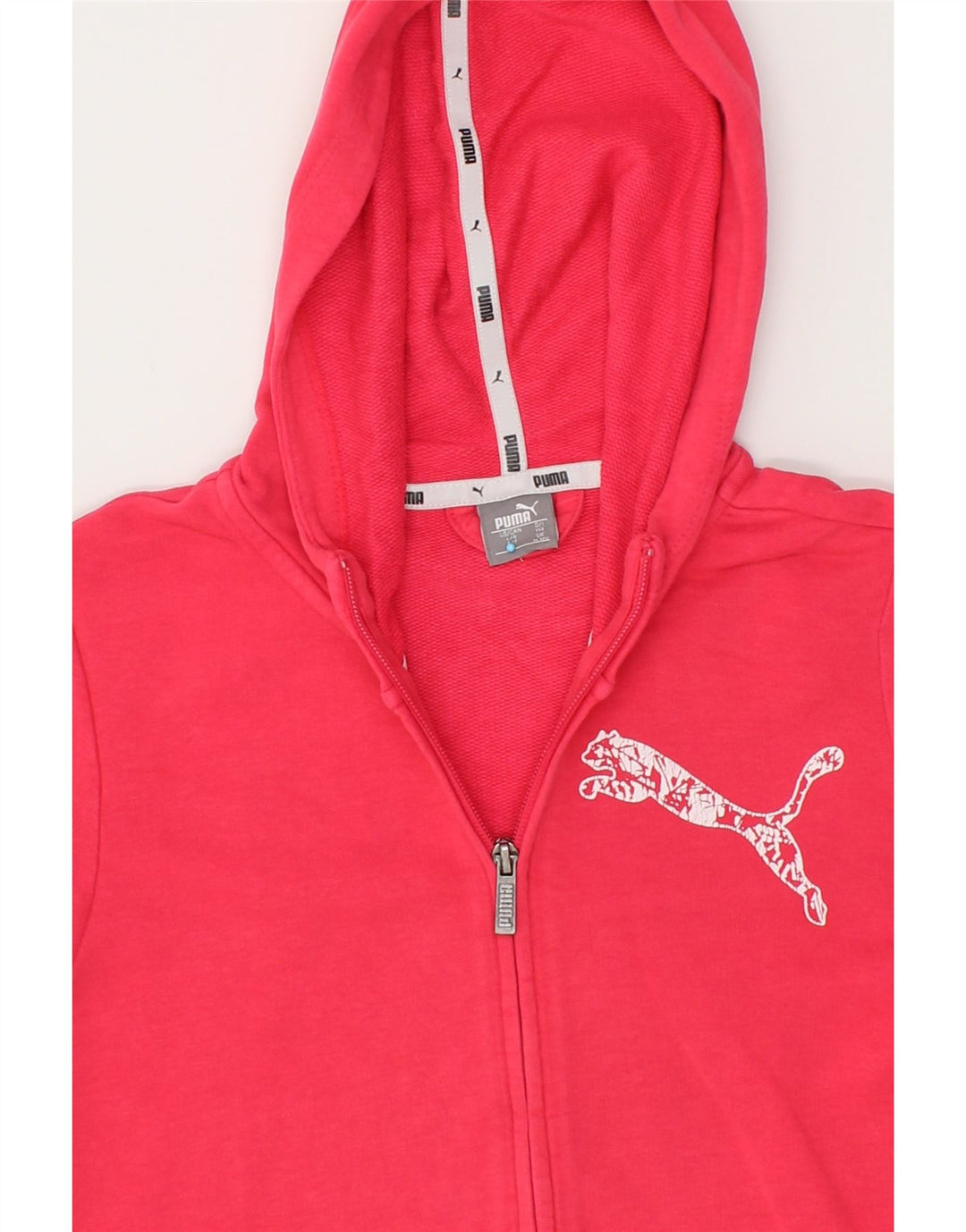 PUMA Girls Zip Hoodie Sweater 11-12 Years  Pink Vintage Puma and Second-Hand Puma from Messina Hembry 