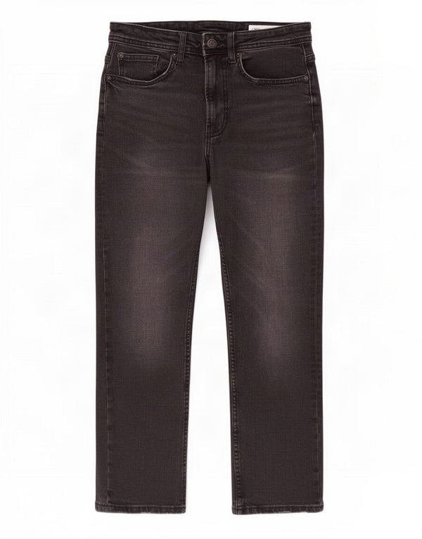 Calça jeans reta feminina Zara EU 34 2XS W24 L26 algodão cinza
