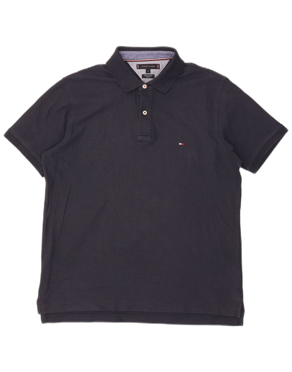 Camisa polo masculina Tommy Hilfiger Slim Fit XL azul marinho