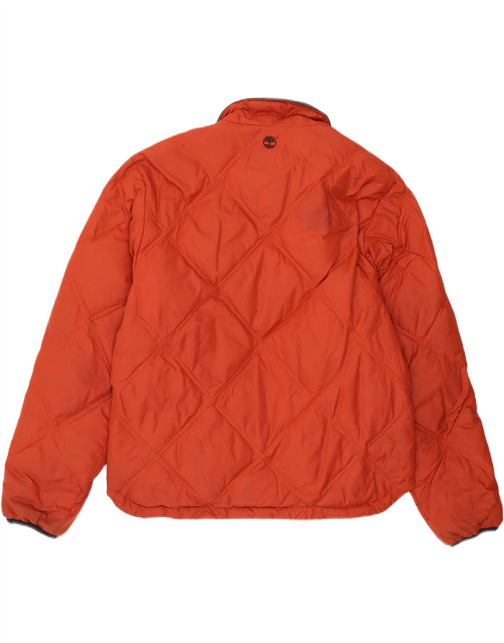 Jaqueta acolchoada reversível masculina Timberland UK 40 grande laranja nylon