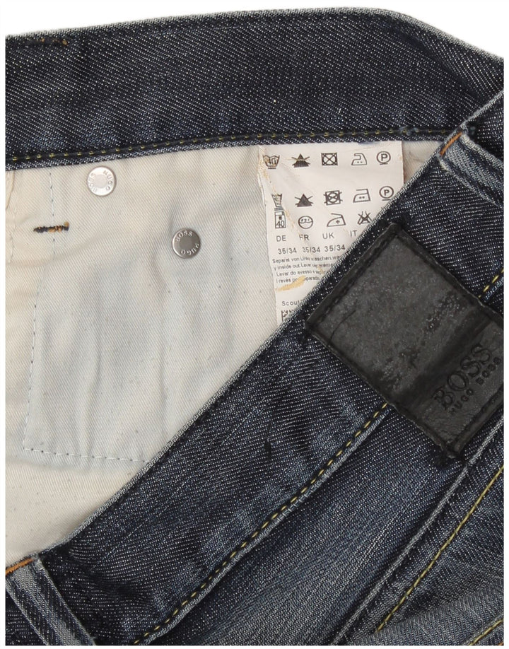 Hugo Boss Masculino Slim Jeans W35 L34 Azul Algodão