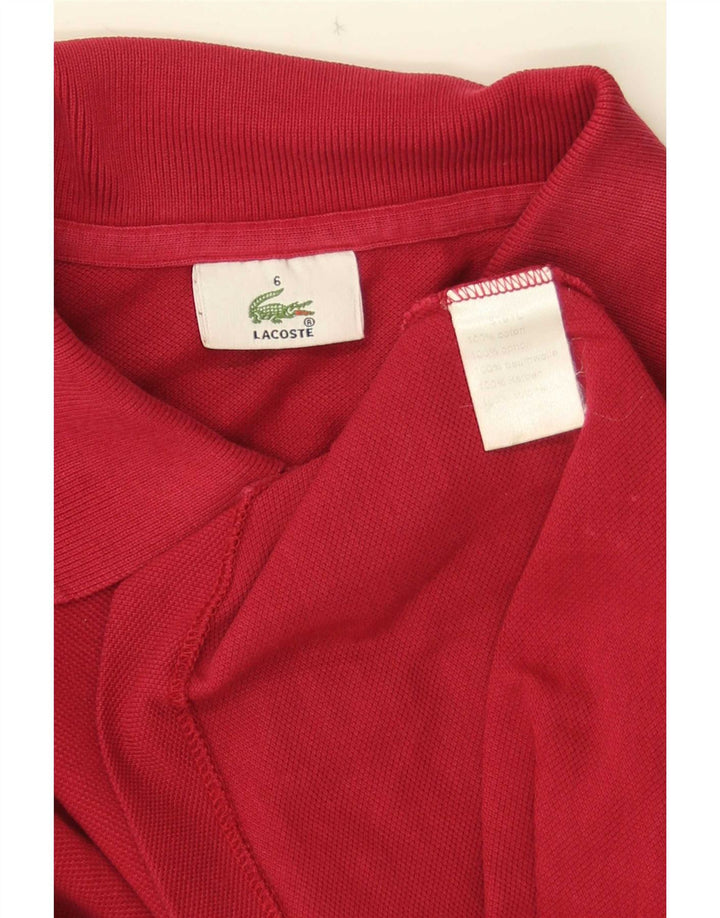 Camisa polo masculina Lacoste tamanho 6 XL algodão vermelho