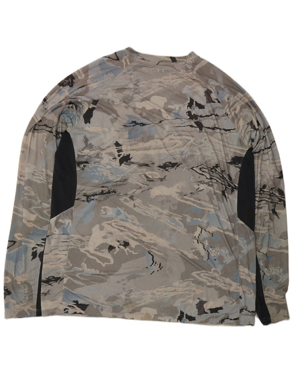 Under Armour Masculino Heat Gear Graphic Top Manga Longa XL Cinza Camuflagem