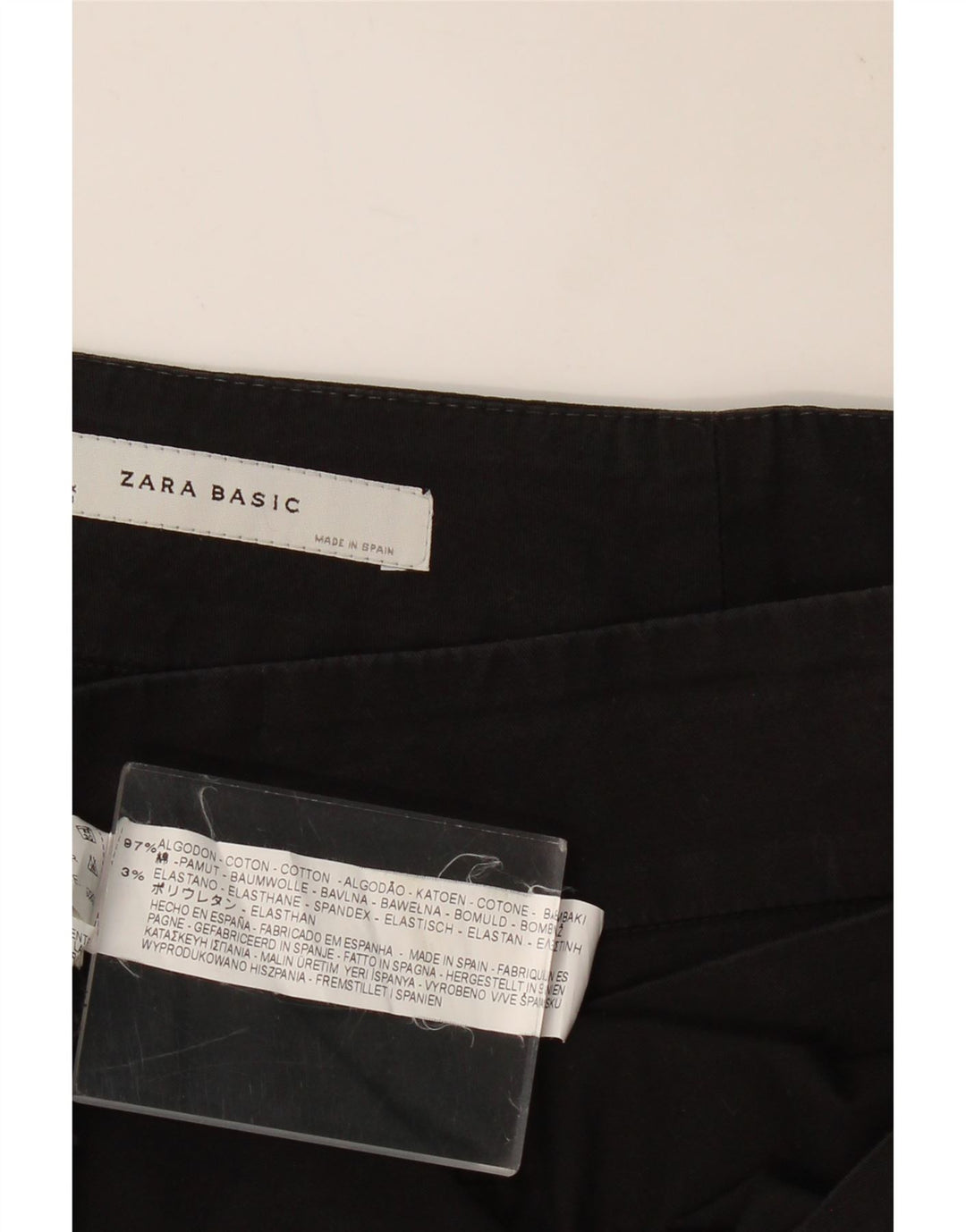 Minissaia feminina ZARA média W30 algodão preto