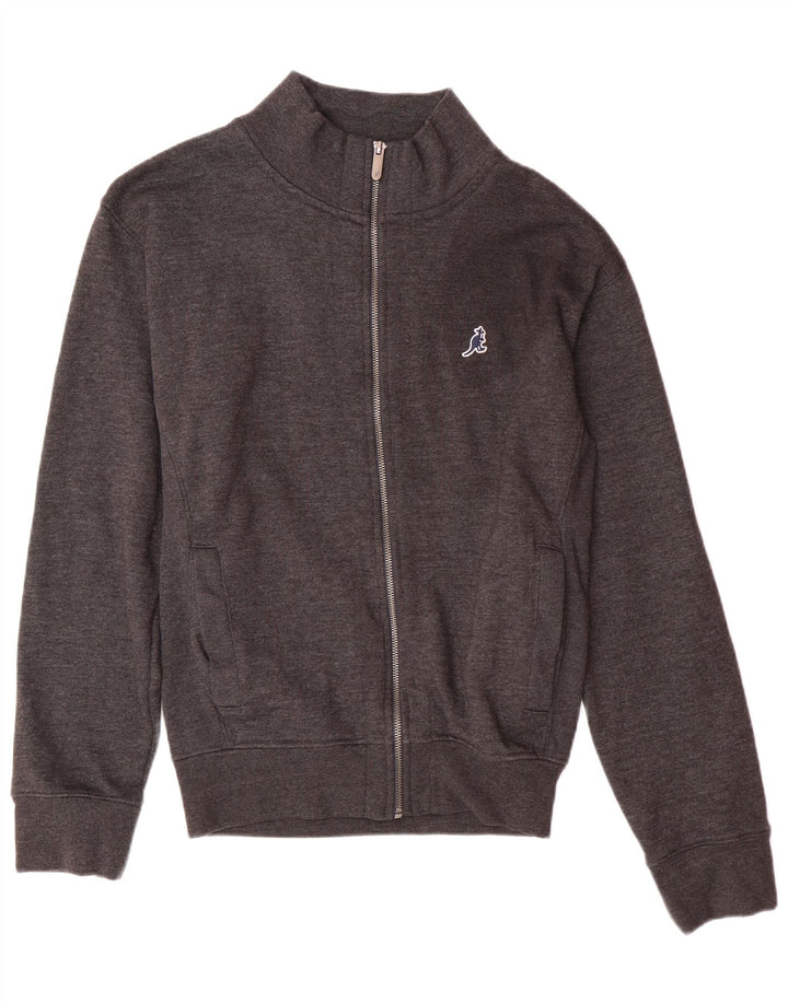 KANGOL Jaqueta masculina de agasalho pequeno algodão cinza