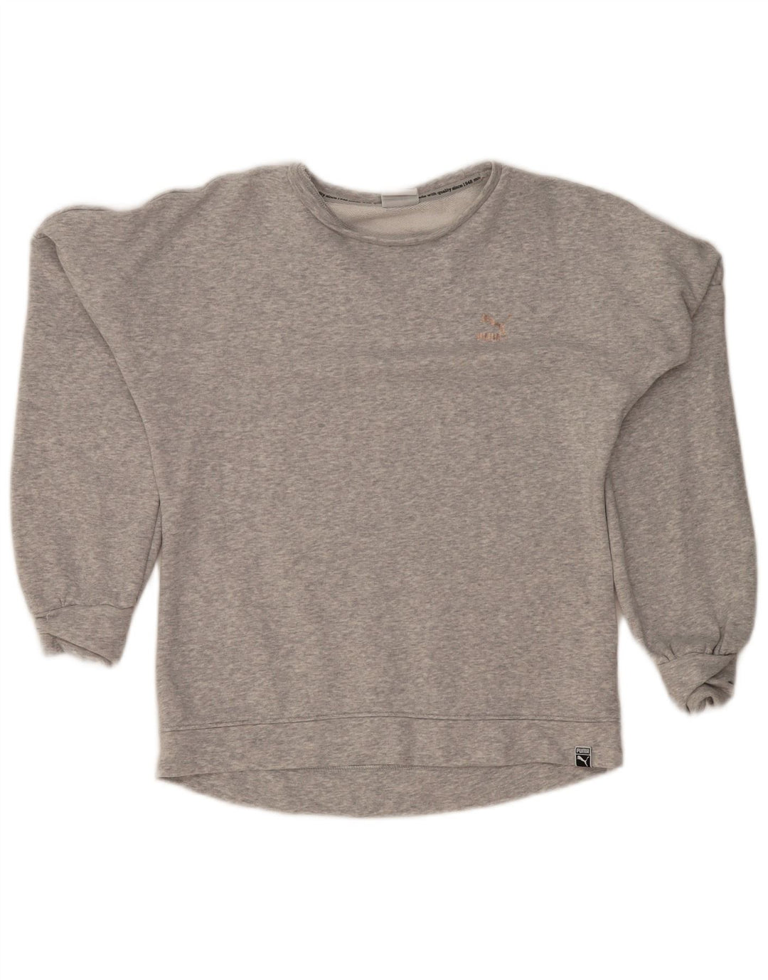 Puma moletom feminino jumper UK 8 pequeno algodão cinza