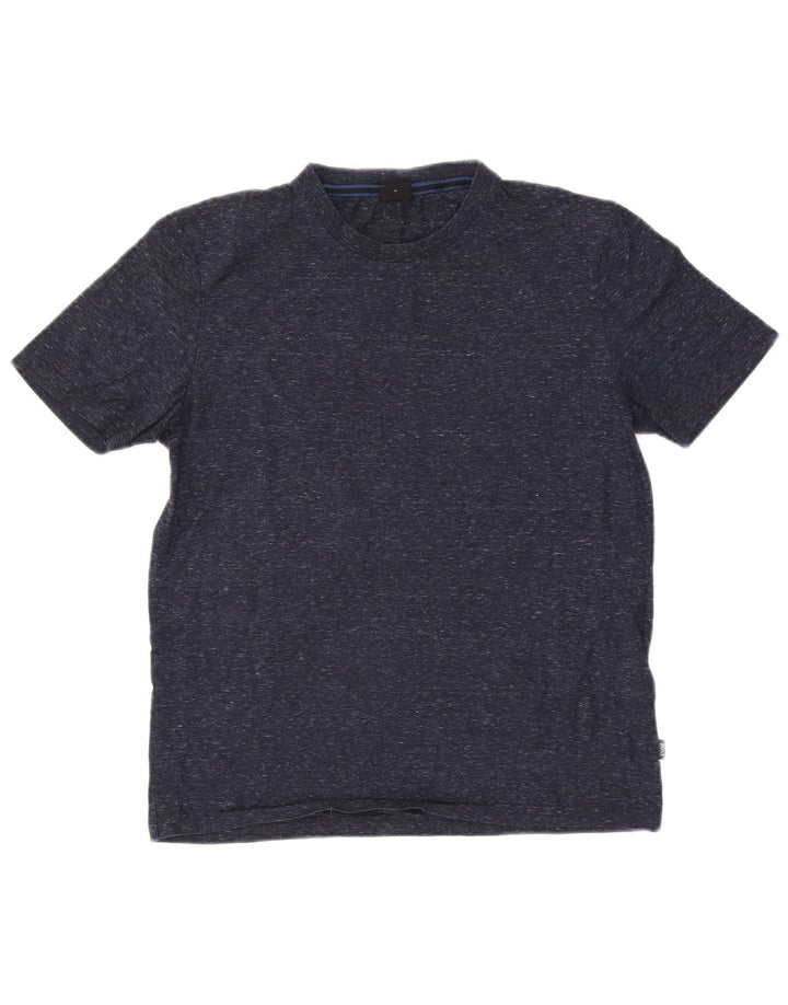 Camiseta masculina Hugo Boss Top médio algodão manchado azul marinho